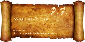 Popu Felícia névjegykártya